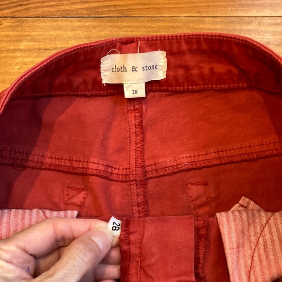 CLOTH & STONE 28 Red Skinny Jeans Brushed Cotton - Picture 5 of 7